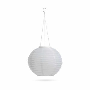 Szolár lampion - fehér - hidegfehér LED - 28 cm    Garden of Eden 11399H-WH - Image 2