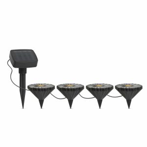 Leszúrható LED szolár - virágok - színes - fekete - műanyag - 360 cm    Garden of Eden 11732 - Image 2