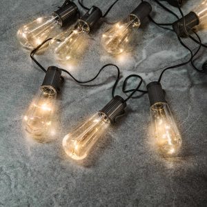 Szolár LED fényfüzér - villanykörte design - 30 LED - 180 cm    Garden of Eden 11742 - Image 2