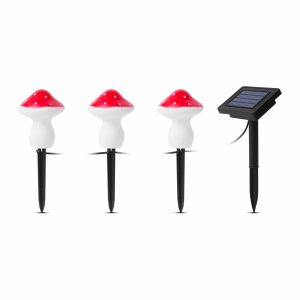 LED-es szolár lámpa - 3 db gomba - melegfehér    Garden of Eden 11756 - Image 2