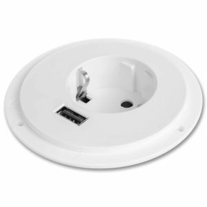 Rejtett - beépíthető konnektor + USB - fehér    Delight 20461WH - Image 2