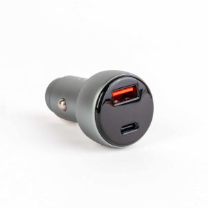 Autós szivargyújtó adapter Type-C PD és USB aljzattal, gyorstöltéssel - feszültségkijelzéssel - 48W    MNC 55025B - Image 2