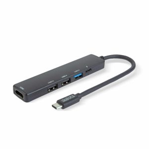 Multifunkciós USB Hub - HDMI + Type-C 3.0 - 3xUSB-A, 1xType-C - 5 Gbps, 100 W - fekete    Delight 55064 - Image 2