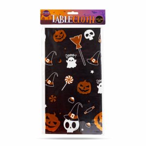 Halloween-i asztalterítő - alumínium hatású - 137 x 183 cm - apró motívumos    Family 56542E - Image 2