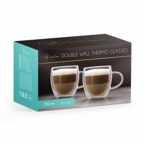 Duplafalú cappuccino üveg csésze - 250 ml - 2 db / csomag    Vog und Arths 57176B - Image 2