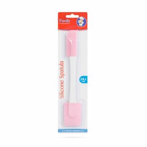 Szilikon spatula - rózsaszín, kétoldalú - 24,5 x 4,5 cm    Family 57528B - Image 2