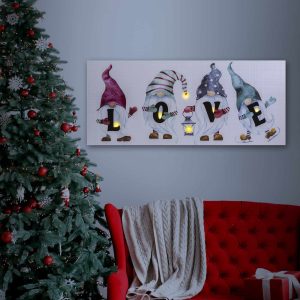 LED-es fali hangulatkép - "LOVE" -  2 x AA, 70 x 30 cm    Family 58477 - Image 2