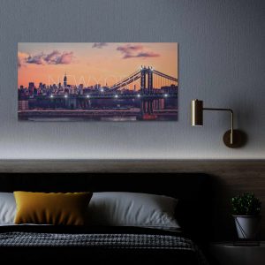 LED-es fali hangulatkép - "New York" -  2 x AA, 38 x 78 cm    Family 58484 - Image 2