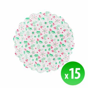 Karácsonyi tortacsipke - 21,5 cm - 15 db / csomag    Family 58697 - Image 2