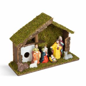 Karácsonyi asztali dekoráció - Betlehem - kerámia és fa - 30 x 10 x 20 cm    Family 58719 - Image 2