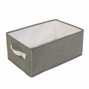 Szövet tárolódoboz - 38,5 x 24 x 16,5 cm - szürke    Bewello BW2077 - Image 2