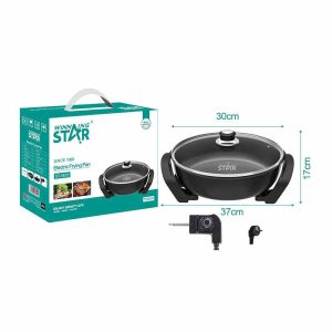WinningStar - Tapadásmentes asztali serpenyő - 1500 W - fekete    WinningStar DA00465 - Image 2