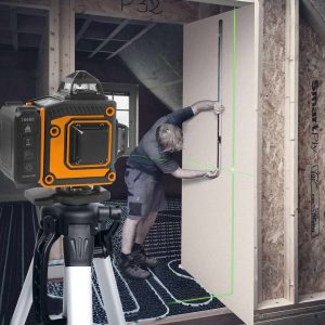 Lézeres szintező szett - max 15 m - 16 zöld lézer - 3D/360° - 2 akkumulátor, 2 konzol, szemüveg    Handy 10058 - Image 3