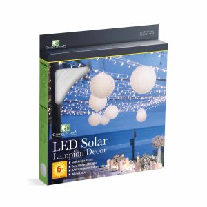 Szolár lampion - fehér - hidegfehér LED - 28 cm    Garden of Eden 11399H-WH - Image 3