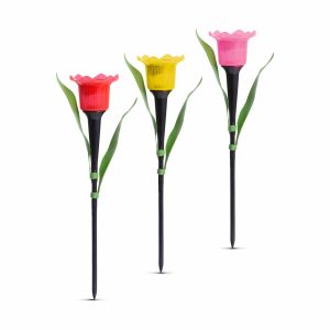 LED-es szolár tulipánlámpa - sárga / piros / rózsaszín - 31 cm - 12 db / kínáló    Garden of Eden 11750 - Image 3