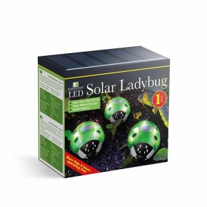 Szolár katicabogár - zöld - 14,5 x 12 x 6 cm - 6 melegfehér LED    Garden of Eden 11764B - Image 3
