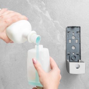Szappanadagoló - kézzel működtethető - 350 ml - fali - fehér    Vog und Arths 51119A - Image 3