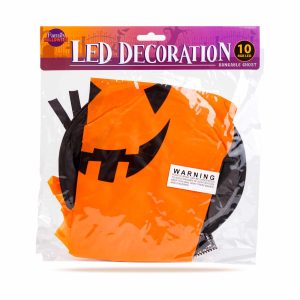 Halloween-i LED dekor - szellem - sárga - 10 színes LED - akasztható - 2 x 2032 - 75 x 35 cm    Family 56569C - Image 3