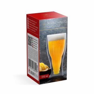 Duplafalú üvegpohár - sörös, üdítős - 350 ml    Vog und Arths 57176G - Image 3