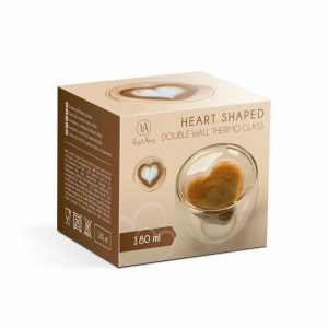 Duplafalú üvegpohár - szív formával - 180 ml    Vog und Arths 57176K - Image 3