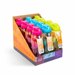 Sport kulacs - műanyag, átlátszó - 750 ml - 3 színben    Family 57213 - Image 3