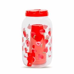 Italadagoló csappal, műanyag pohárszettel - 3,8 l - epres    Family 57243G - Image 3