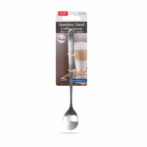 Rozsdamentes acél kávéskanál / latte macchiato kanál - 186 x 30 mm - 6 db / csomag    Family 57578 - Image 3