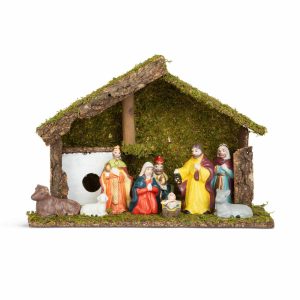 Karácsonyi asztali dekoráció - Betlehem - kerámia és fa - 30 x 10 x 20 cm    Family 58719 - Image 3
