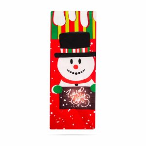 Karácsonyi italos üveg tartó szalaggal - hóember - poliészter - 32 x 12,5 cm    Family 58727B - Image 3