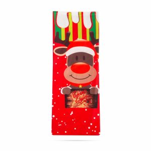 Karácsonyi italos üveg tartó szalaggal - rénszarvas - poliészter - 32 x 12,5 cm    Family 58727C - Image 3