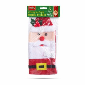 Karácsonyi italos üveg dekor - 3D mikulás - poliészter - 27 x 12 cm    Family 58728A - Image 3