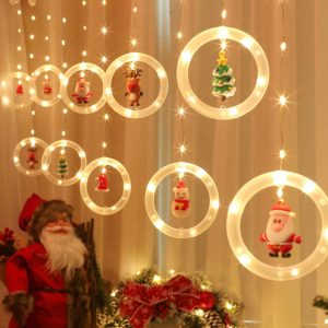 LED-es fényfüggöny - mikulás - 1,8 x 0,5 m - 125 melegfehér LED    Family 58918 - Image 3