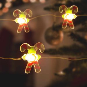 LED fényfüzér - cukorbot - 2,2 m - 20 LED - melegfehér - 2 x AA    Family 58927 - Image 3