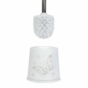 WC kefe + tartó - pillangós - 49 x 13 x 13 cm - fehér    Bewello BW3033 - Image 3