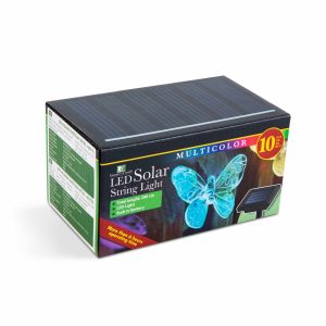 LED szolár fényfüzér - pillangó - 2 m - 10 színes LED    Garden of Eden 11758A - Image 4