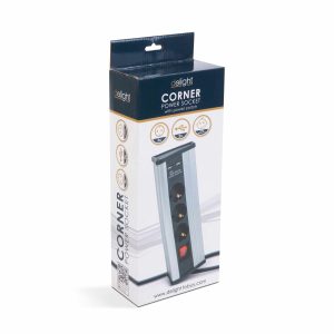 Sarokelosztó - kapcsolós - 3 x 250V, 16A - 2 x USB, 2,1A - alumínium ház    Delight 20483S - Image 4