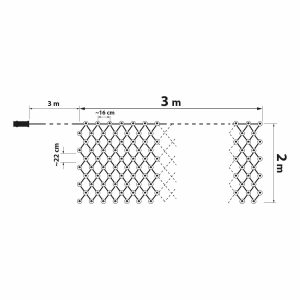 LED-es fényháló - 190 db melegfehér LED-del - 3 x 2 m - 230V - távirányítós    Family 58909A - Image 4
