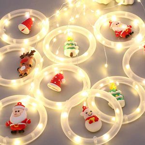 LED-es fényfüggöny - mikulás - 1,8 x 0,5 m - 125 melegfehér LED    Family 58918 - Image 4