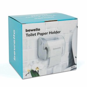 WC-papír tartó - fehér - 145 x 130 x 123 mm - fehér    Bewello BW3019 - Image 4