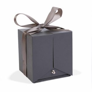 Örökrózsa nyitható díszdobozban nyaklánccal - 10,2 x 9,8 x 11 cm - fekete     DA01201 - Image 4
