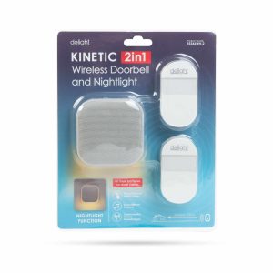 2 az 1-ben vezetéknélküli csengő és éjjelifény - Kinetic  - 2 kültéri - fehér    Delight 55346WH-2 - Image 5