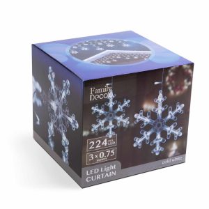 LED-es fényfüggöny - hópehely - 3 x 0,75 m - 224 hidegfehér LED - IP44    Family 58916 - Image 5