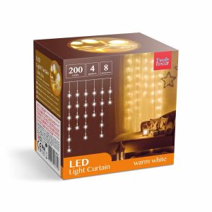 Fényfüggöny - 200 db LED - melegfehér - hálózati - IP44 - 4,2 m - 8 program    Family 58901A - Image 6