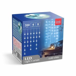 Fényfüggöny - 200 db LED - hidegfehér - hálózati - IP44 - 4,2 m - 8 program    Family 58901B - Image 6