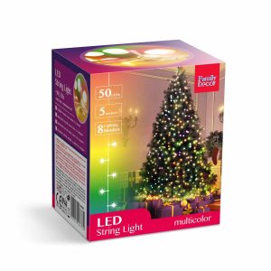 Fényfüzér - 50 db LED - színes - hálózati - 5 m - 8 program    Family 58900C-WH - Image 7