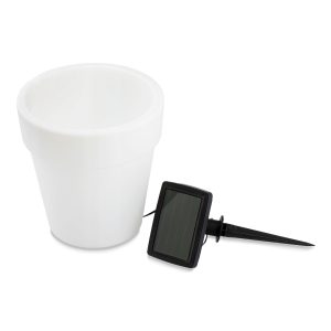 Szolár virágcserép - 4 hidegfehér LED - 16,5 x 19 cm    Garden of Eden 11739 - Image 2