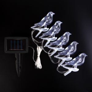 Szolár fényfüzér - madárka, csipeszes - 80 cm - 5 színes, RGB LED    Garden of Eden 11787 - Image 2