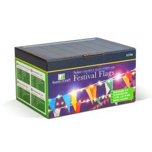 Szolár fényfüzér - zászló - 4 m - 35 színes LED    Garden of Eden 11734 - Image 3