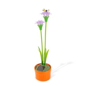 Szolár színes virág - 8 x 8 x 32 cm - 10 melegfehér LED - lila    Garden of Eden 11735A - Image 3