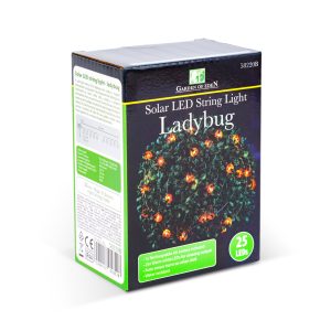 Szolár LED fényfüzér - katicabogár - 2,4 m - 25 LED - melegfehér    Garden of Eden 58220B - Image 3